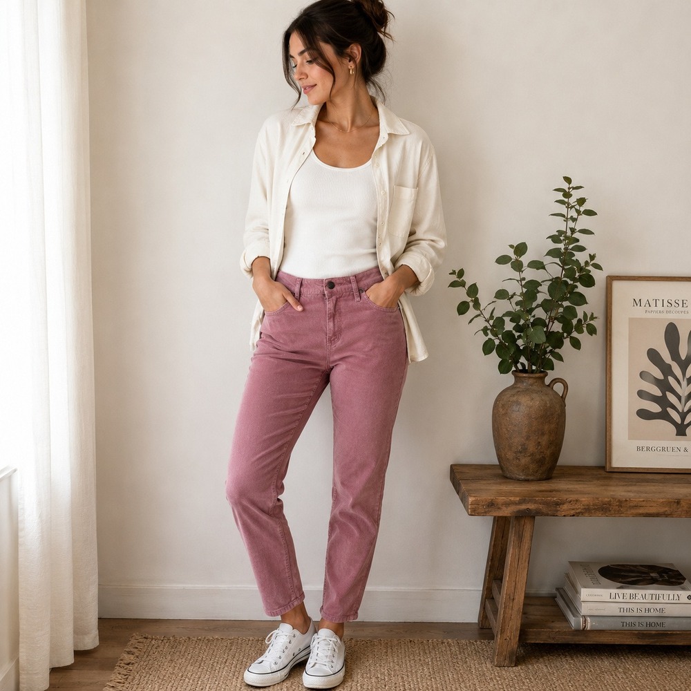 Seven7 Womens Skinny Corduroy Pants Size 12 Dusty Rose Pink Mid Rise Ankle Pants